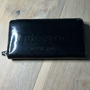 Kate Spade Black Wallet 8” X 4”